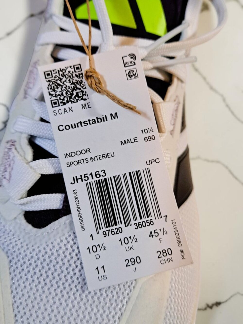 Adidas Men’s Court Stabil Indoor Shoes White Aurora/ Plum Size 11 (See Disc.) - Picture 11 of 14